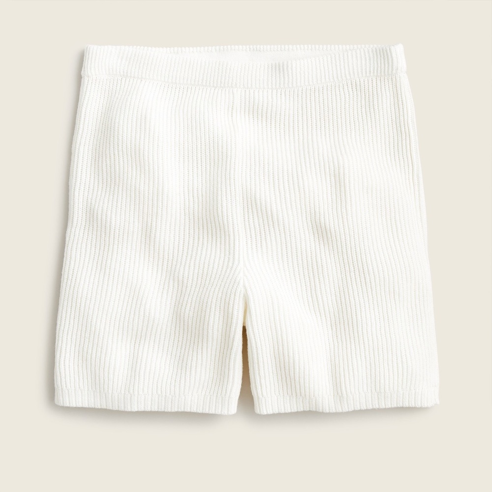 Women's Ribbed Knit Shorts - Cream